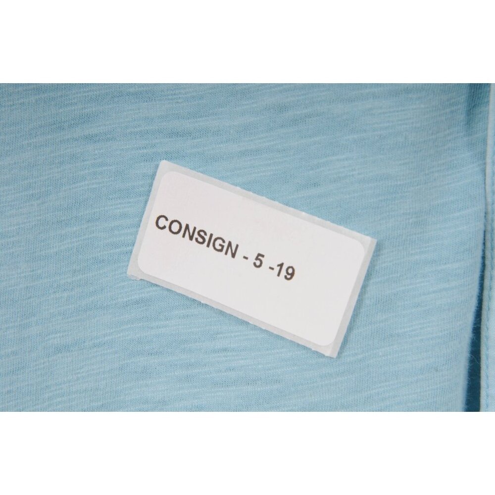 Theory Men Polo Medium Light Sky Blue Four Button 100% Cotton Short Sleeve Shirt - Picture 6 of 7